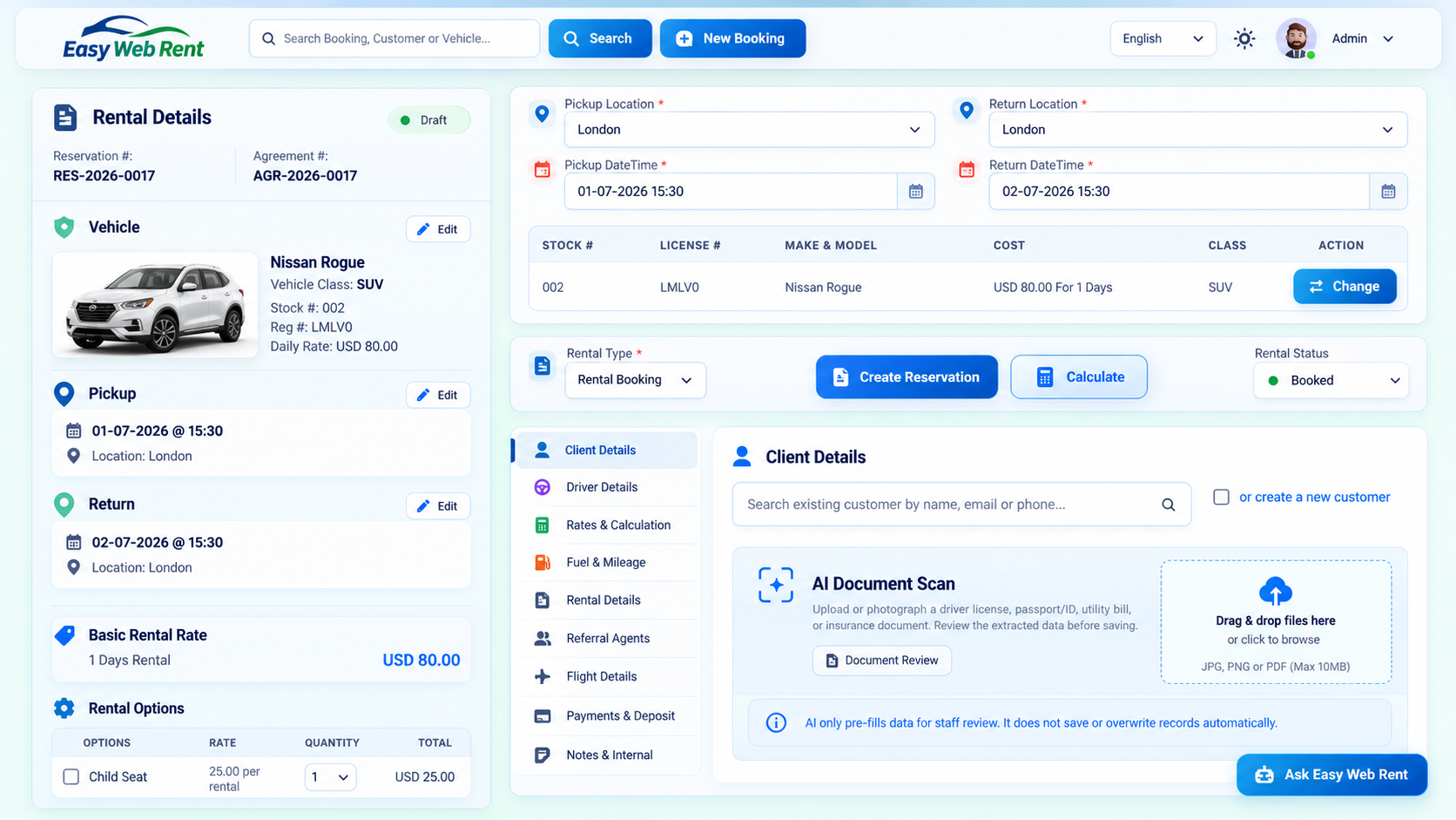 Easy Web Rent platform overview